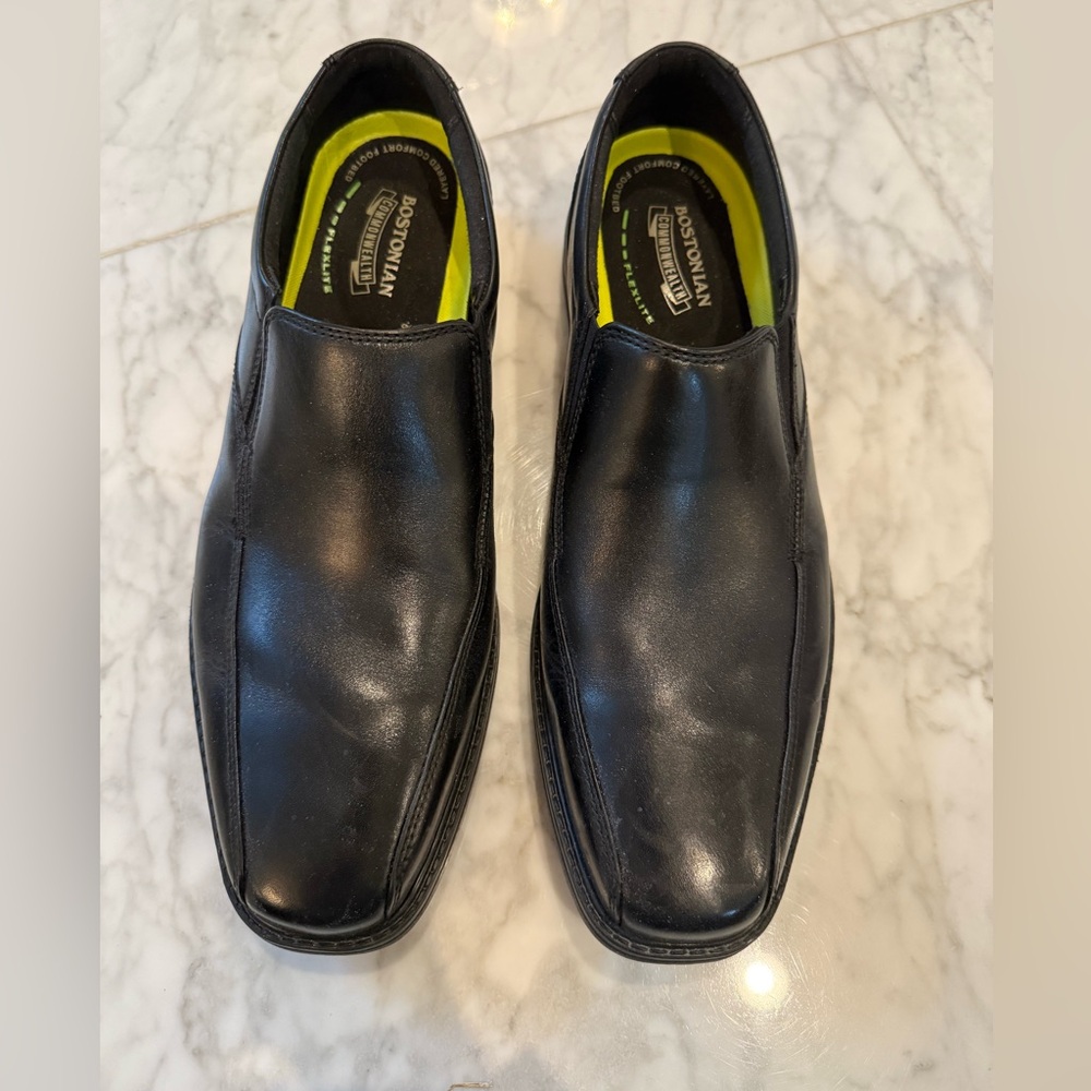 Bostonian Commonwealth Shoes Size 11.5 Black Loafer Flexlite Shock Absorbing
